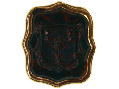 Georgian Small Gold Cased Seal With Bloodstone Intaglio