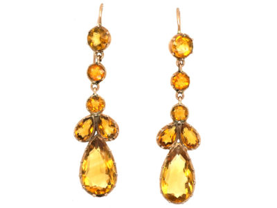 Victorian Gold & Citrine Drop Earrings