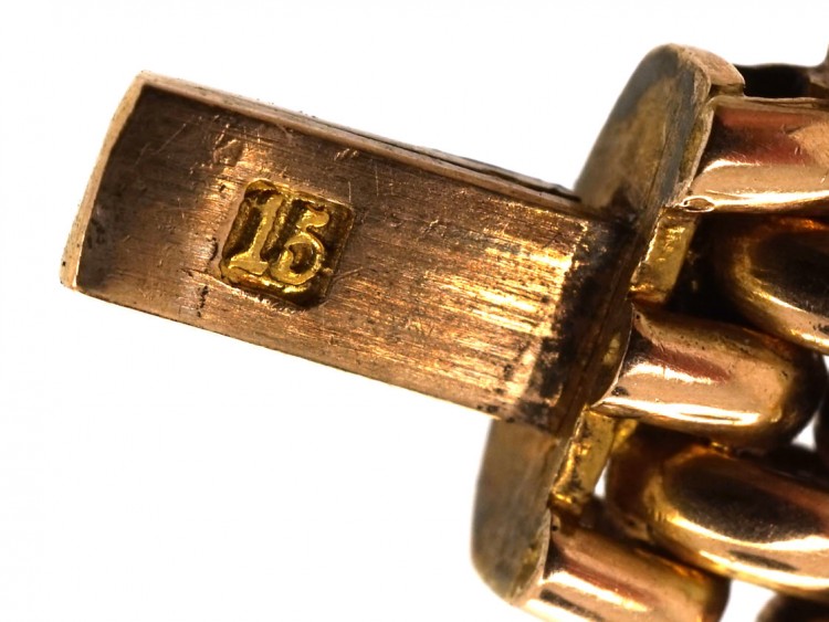 Edwardian 15ct Gold Gate Bracelet Set With Turquoise & Natural Split Pearls