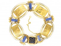 French 18ct Gold & Enamel Regency Bracelet