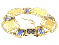 French 18ct Gold & Enamel Regency Bracelet