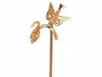 Edwardian 9ct Gold Swallow & Sprig Tie Pin