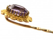 Edwardian 15ct Gold & Amethyst Tie Pin