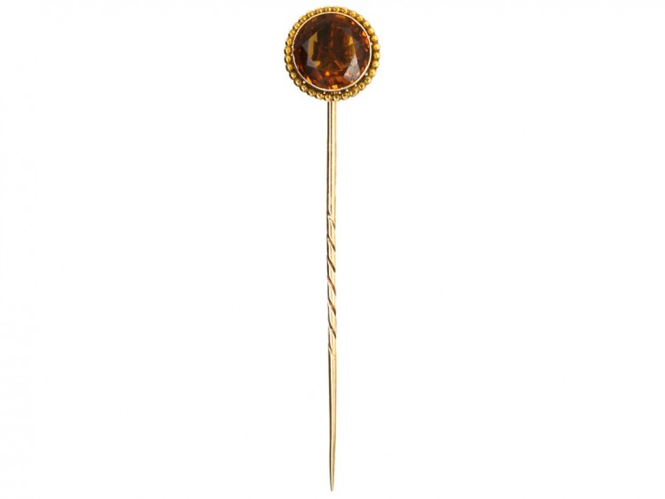 Victorian 15ct Gold Citrine Tie Pin