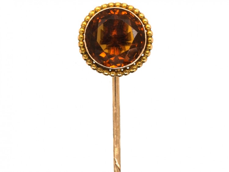 Victorian 15ct Gold Citrine Tie Pin