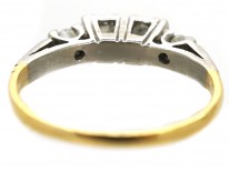 Art Deco 18ct Gold & Platinum, Four Stone Diamond Ring