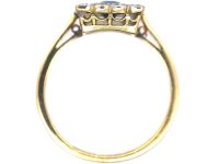 Art Deco 18ct Gold & Platinum, Diamond & Sapphire Rectangular Ring