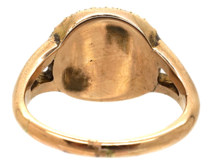 Georgian Gold, Almandine Garnet & Natural Split Pearls Ring