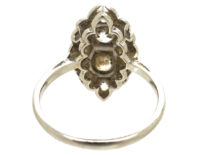 Art Deco Platinum Diamond Marquise Cluster Ring