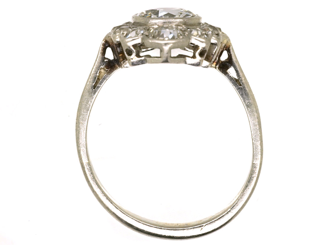 Art Deco Platinum & Diamond Oval Cluster Ring (595K) | The Antique ...