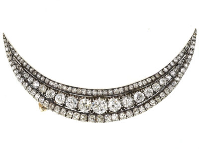 Victorian Diamond Crescent Brooch