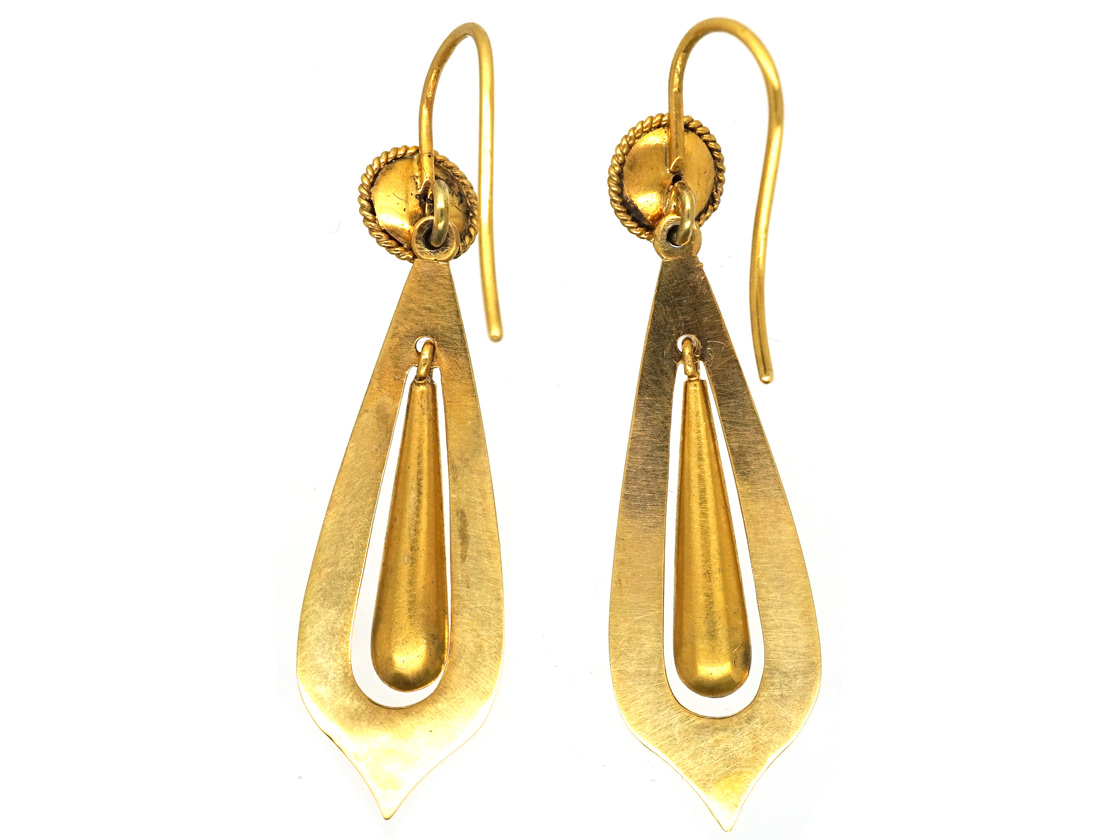 Victorian 15ct Gold Drop Earrings (672K) | The Antique Jewellery Company