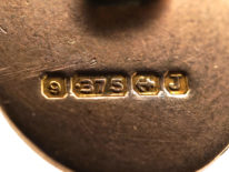 9ct Gold Engine Turned Design Oval Cufflinks
