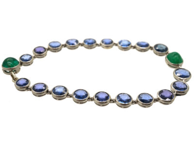 Edwardian Platinum, Sapphire & Emerald Bracelet