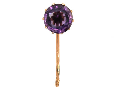 Edwardian 9ct Gold & Amethyst Tie Pin