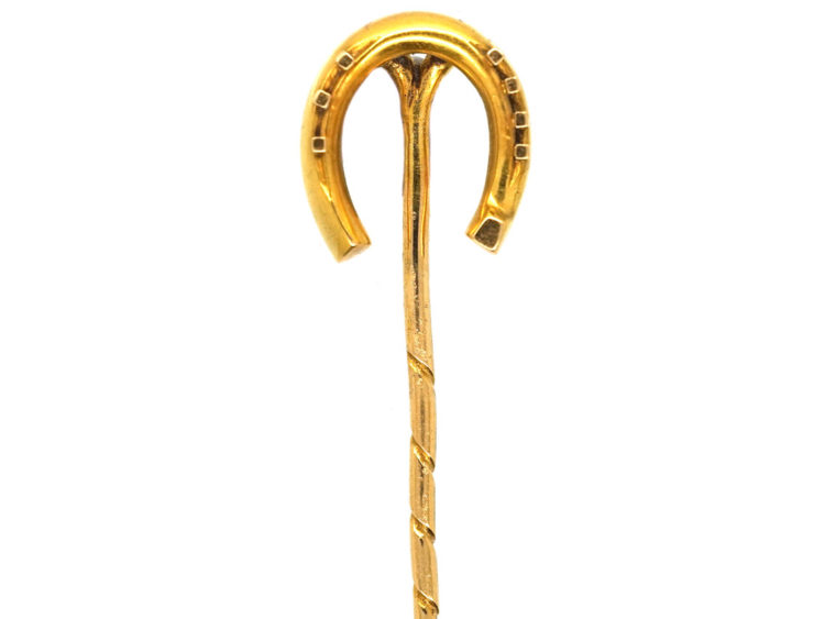 Edwardian 18ct Gold Horse Shoe Tie Pin
