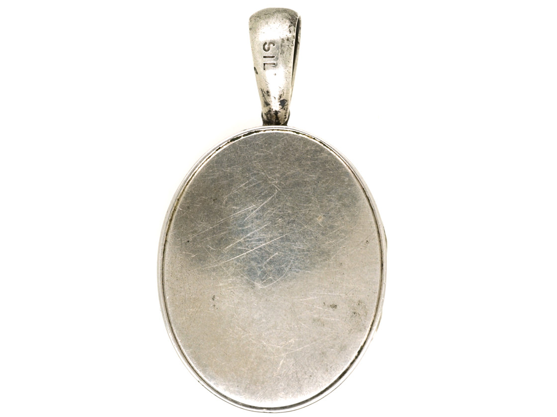 Victorian Silver Gold Overlay Aesthetic Period Oval Locket 633k