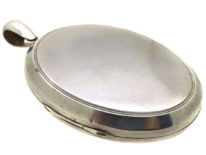 Victorian Large Oval Silver Plain Locket