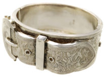Victorian Silver Engraved Buckle Bangle