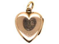 Edwardian Heart Within a Heart 9ct Gold Back & Front Locket