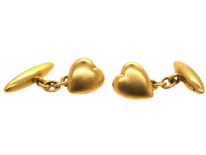 Edwardian 18ct Gold Heart Cufflinks