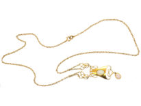 Art Nouveau 15ct Gold Necklace Set With Opals by Murrle Bennett & Co