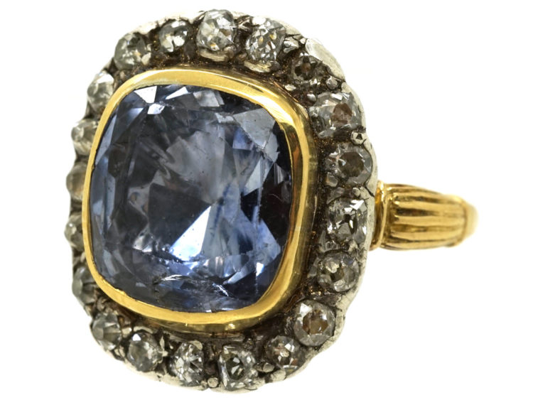 Georgian Sapphire & Diamond Ring