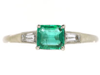 Platinum, Emerald & Diamond Ring