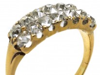 18ct Gold Two Row Old Mine Cut Diamond Ring Circa 1840