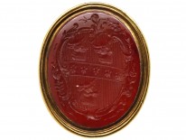 Georgian 18ct Gold Seal With Oval Carnelian Intaglio