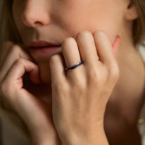 Art Deco 18ct White Gold & Sapphire Eternity Ring