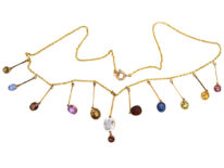 Edwardian 15ct Gold Gem Set Harlequin Necklace
