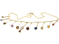 Edwardian 15ct Gold Gem Set Harlequin Necklace