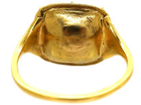 Georgian 18ct Gold Foiled Topaz Ring