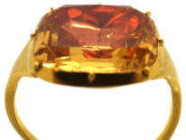 Georgian 18ct Gold Foiled Topaz Ring