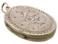 Victorian Oval Silver Engraved Locket