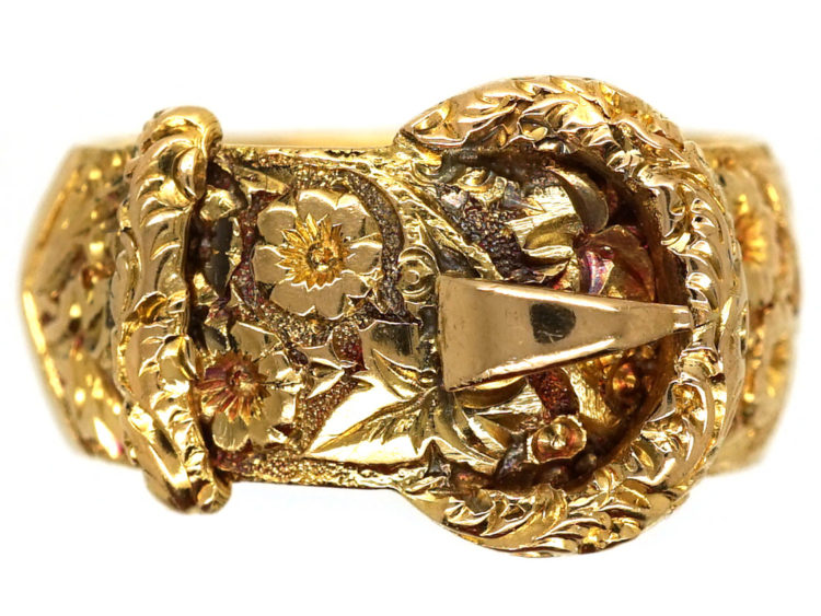 Edwardian 18ct Gold Cling to Me Buckle Ring