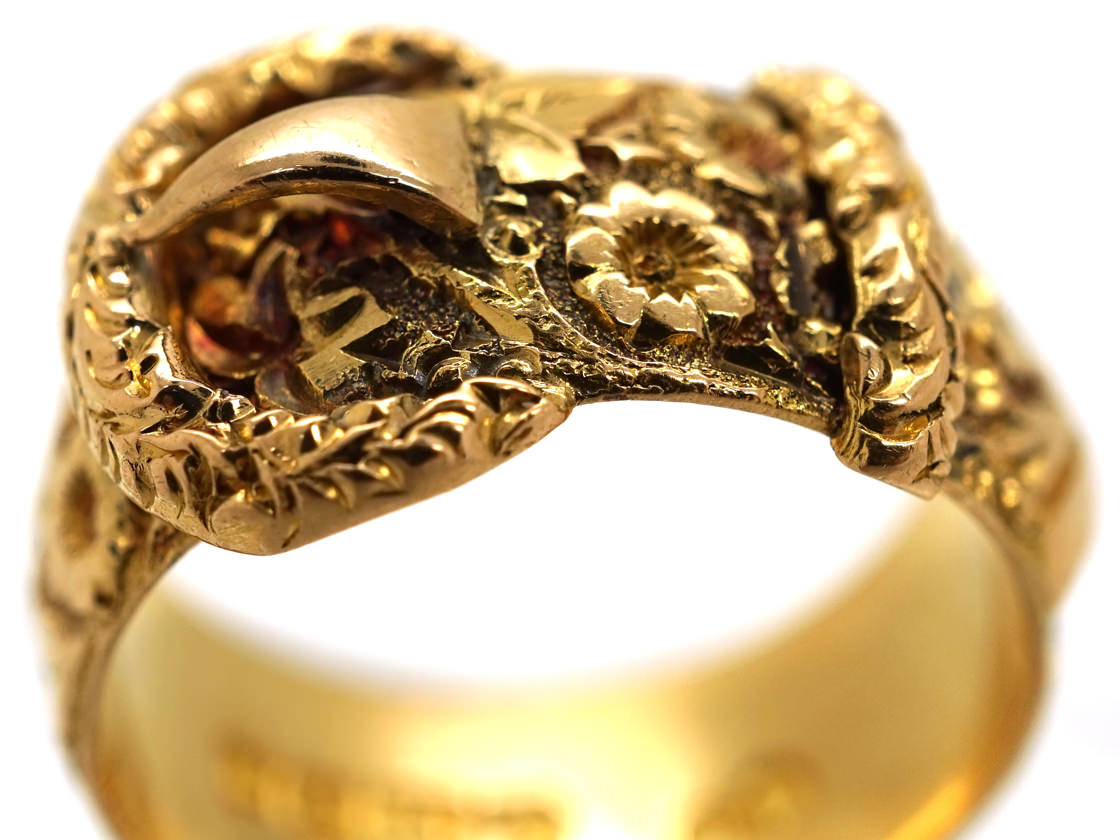 Edwardian 18ct Gold Cling to Me Buckle Ring (739K) The Antique