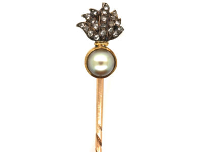 Grenadier Guards Rose Diamond & Natural Split Pearl Tie Pin