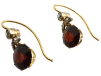 Edwardian Garnet & Diamond Drop Earrings