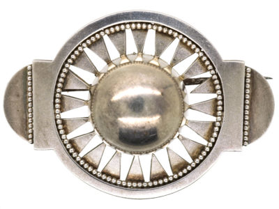 Victorian Silver Sun Brooch