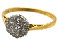 18ct Gold, Platinum & Diamond Daisy Cluster Ring