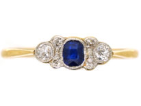 Edwardian 18ct Gold, Platinum, Sapphire & Diamond Ring