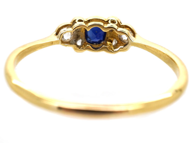 Edwardian 18ct Gold, Platinum, Sapphire & Diamond Ring