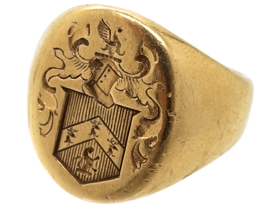 14ct Gold Signet Ring By Tiffany With Crest Intaglio (806K) | The ...