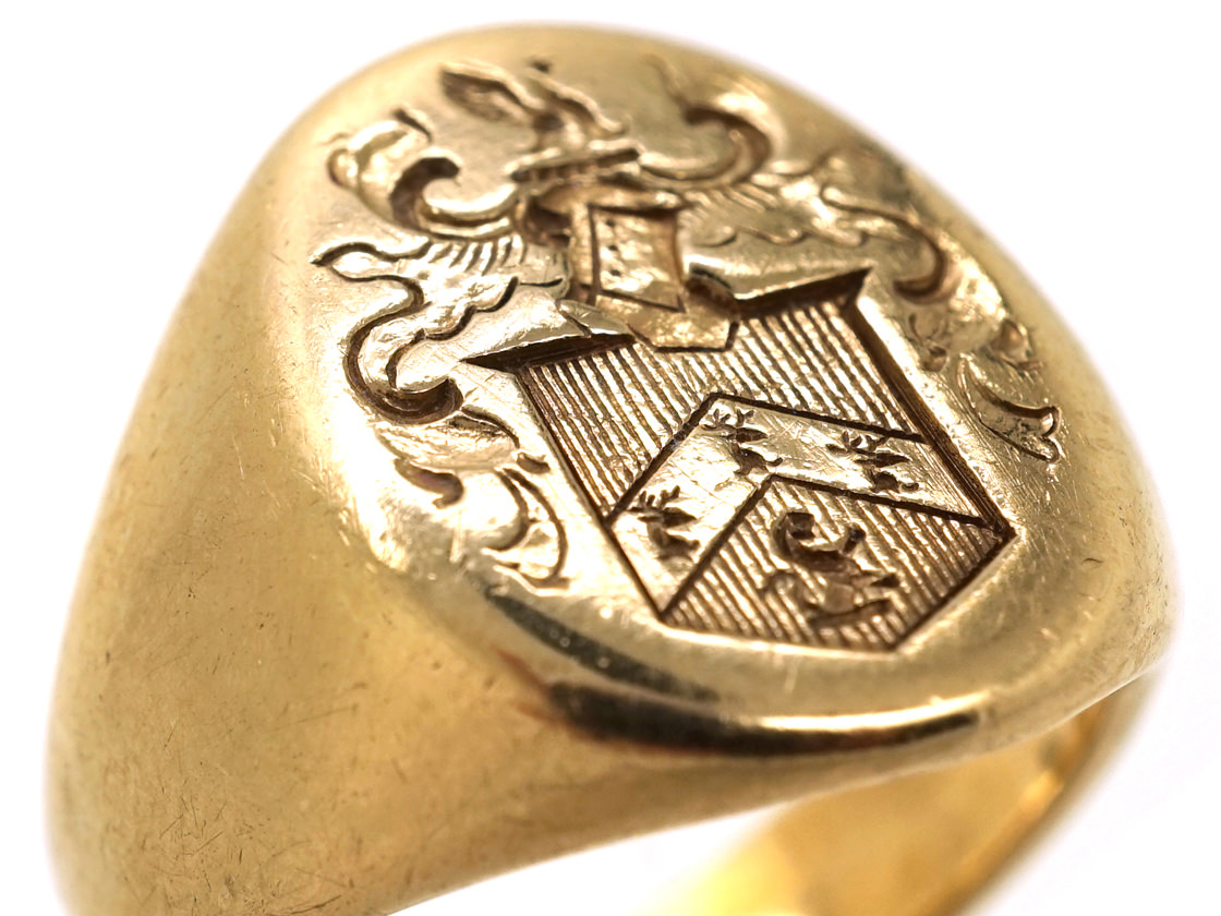 14ct Gold Signet Ring By Tiffany With Crest Intaglio (806K) | The ...