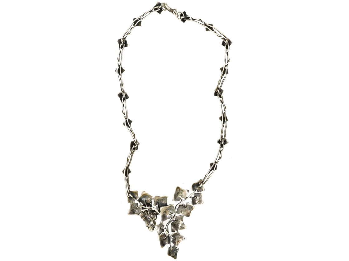Silver & Pearl Grapevine Necklace (798K) The Antique Jewellery Company