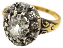 Victorian 18ct Gold Oval Diamond Cluster Ring