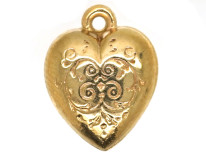 9ct Engraved Gold Heart Charm