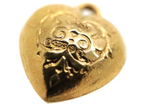 9ct Engraved Gold Heart Charm